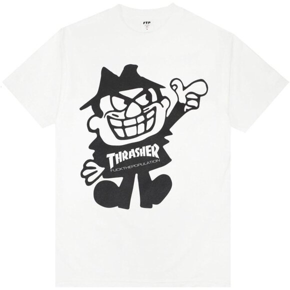 NEW FTP x Thrasher Boris Tee - White - Large - Picture 1 of 4